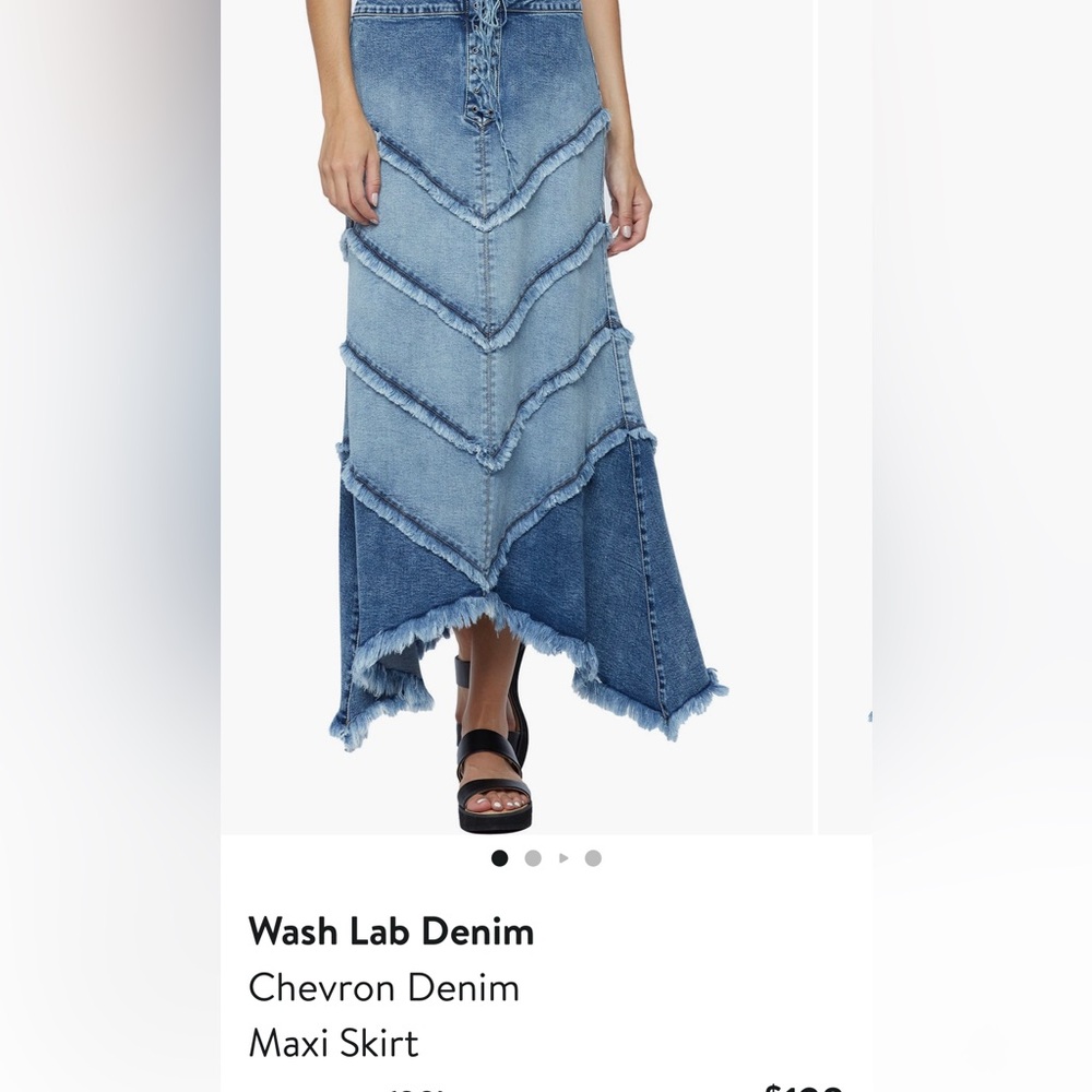 WASH LAB Chevron Denim Maxi Skirt - Blue
Size 31 NWOT